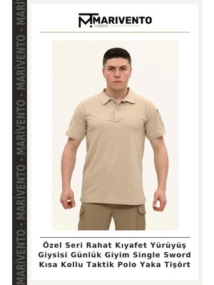 Özel Seri Rahat Kıyafet Yürüyüş Giysisi Günlük Giyim Single Sword Kısa Kollu Taktik Polo Yaka Tişört