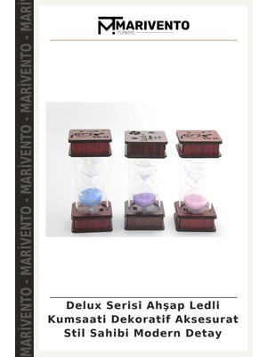Delux Serisi Ahşap Ledli Kumsaati Dekoratif Aksesurat Stil Sahibi Modern Detay