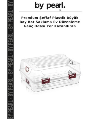 Premium Şeffaf Plastik Büyük Boy Bot Saklama Ev Düzenleme Genç Odası Yer Kazandıran