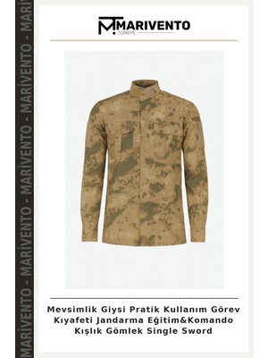 Mevsimlik Giysi Pratik Kullanım Görev Kıyafeti Jandarma Eğitim&komando Kışlık Gömlek Single Sword