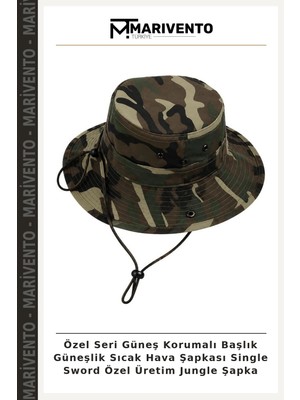 Özel Seri Güneş Korumalı Başlık Güneşlik Sıcak Hava Şapkası Single Sword Özel Üretim Jungle Şapka
