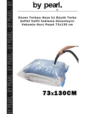 Düzen Torbası Baza Içi Büyük Torba Şeffaf Valfli Saklama Düzenleyici Vakumlu Hurç Poşet 73X130 cm