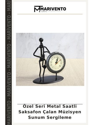 Özel Seri Metal Saatli Saksafon Çalan Müzisyen Sunum Sergileme