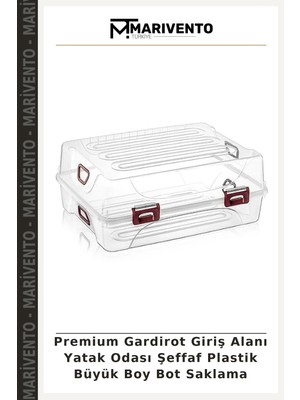 Premium Gardirot Giriş Alanı Yatak Odası Şeffaf Plastik Büyük Boy Bot Saklama