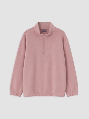 Lc Waikiki Yeni Sezon Pembe Dik Yaka Kalın Kız Çocuk Sweatshirt