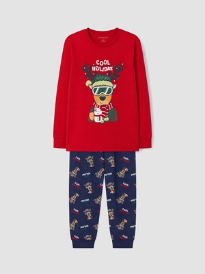 Lc Waikiki Yeni Sezon Kırmızı Yılbaşı Temalı Erkek Çocuk Pijama Takımı
