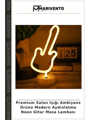 Premium Salon Işığı Ambiyans Ürünü Modern Aydınlatma Neon Gitar Masa Lambası