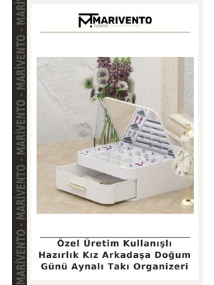 Özel Üretim Kullanışlı Hazırlık Kız Arkadaşa Doğum Günü Aynalı Takı Organizeri