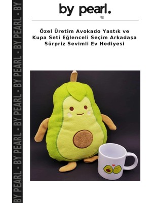 Özel Üretim Avokado Yastık ve Kupa Seti Eğlenceli Seçim Arkadaşa Sürpriz Sevimli Ev Hediyesi