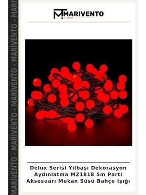 Delux Serisi Yılbaşı Dekorasyon Aydınlatma MZ1818 5m Parti Aksesuarı Mekan Süsü Bahçe Işığı