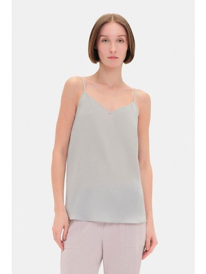 Vakko Mint Silk Blouse