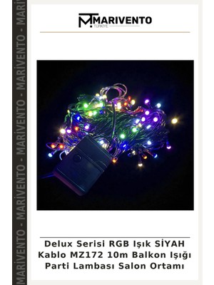 Delux Serisi Rgb Işık Siyah Kablo MZ172 10M Balkon Işığı Parti Lambası Salon Ortamı