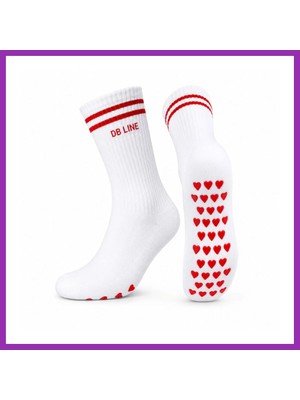 Salmore Db Lıne Kaydırmaz Pilates Yoga Çorabı Pamuklu Silikon Tabanlı Barre Stüdyo Spor Çorabı · Beden: 36-40 · Renk: Krem Bty