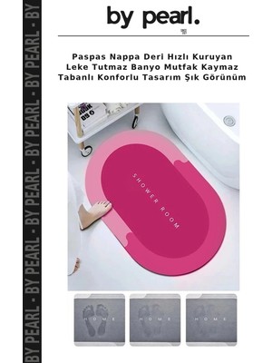 Paspas Nappa Deri Hızlı Kuruyan Leke Tutmaz Banyo Mutfak Kaymaz Tabanlı Konforlu Tasarım Şık Görünüm