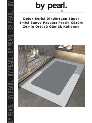 Delux Serisi Dikdörtgen Süper Emici Banyo Paspası Pratik Çözüm Zemin Örtüsü Günlük Kullanım