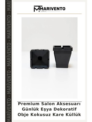 Premium Salon Aksesuarı Günlük Eşya Dekoratif Obje Kokusuz Kare Küllük