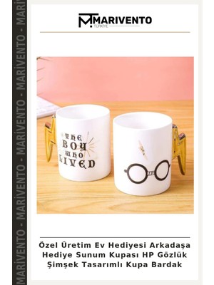 Özel Üretim Ev Hediyesi Arkadaşa Hediye Sunum Kupası Hp Gözlük Şimşek Tasarımlı Kupa Bardak