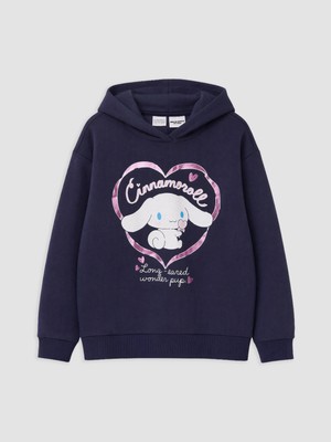 Lc Waikiki Yeni Sezon Lacivert Cinnamoroll Baskılı Kız Çocuk Kalın Sweatshirt