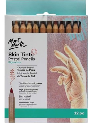Happy Trend Marte Cilt Tonları Pastel Kalemler - 12 Adet (Çok Renkli)