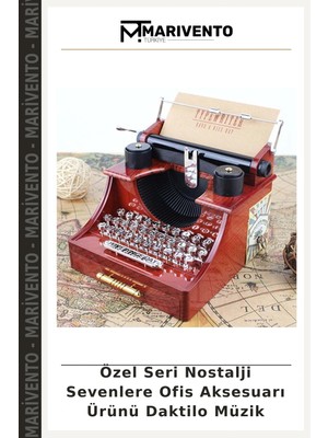 Özel Seri Nostalji Sevenlere Ofis Aksesuarı Ürünü Daktilo Müzik
