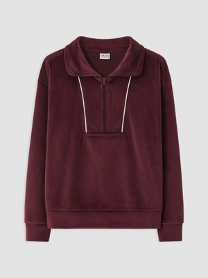 Lc Waikiki Yeni Sezon Mürdüm Kadife Kız Çocuk Sweatshirt