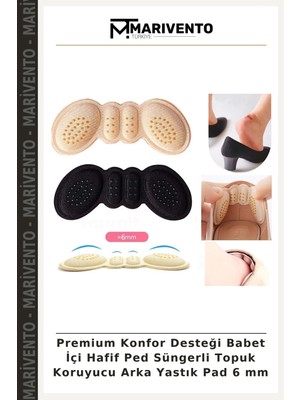 Premium Konfor Desteği Babet Içi Hafif Ped Süngerli Topuk Koruyucu Arka Yastık Pad 6 mm