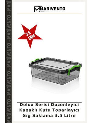 Delux Serisi Düzenleyici Kapaklı Kutu Toparlayıcı Sığ Saklama 3.5 Litre