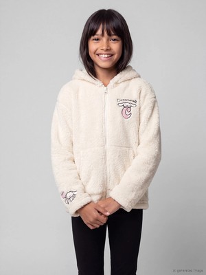Lc Waikiki Yeni Sezon Ekru Cinnamoroll Nakışlı Kız Çocuk Pelüş Sweatshirt