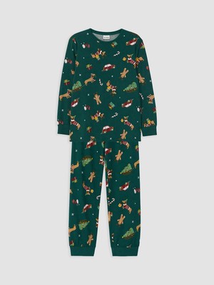 Lc Waikiki Yeni Sezon Yeşil Yılbaşı Temalı Erkek Çocuk Pijama Takım
