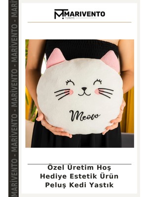 Özel Üretim Hoş Hediye Estetik Ürün Peluş Kedi Yastık