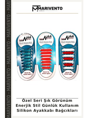 Özel Seri Şık Görünüm Enerjik Stil Günlük Kullanım Silikon Ayakkabı Bağcıkları