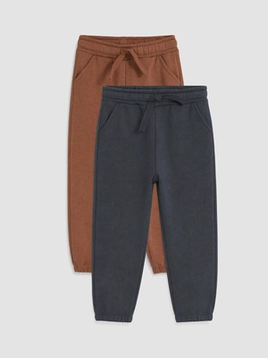 Lc Waikiki Yeni Sezon Kahverengi Erkek Çocuk Kalın Jogger Eşofman Altı 2'li