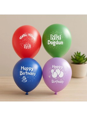 Ersert Ers- Doğum Günü Balon Iyi Ki Doğdun 12 Inç ( 100 Adet)