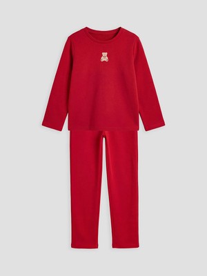 Lc Waikiki Yeni Sezon Kırmızı Ayı Baskılı Kız Çocuk Pijama Takım