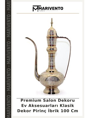 Premium Salon Dekoru Ev Aksesuarları Klasik Dekor Pirinç Ibrik 100 cm