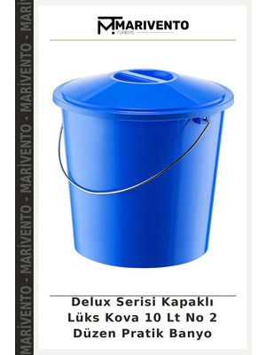 Delux Serisi Kapaklı Lüks Kova 10 Lt No 2 Düzen Pratik Banyo