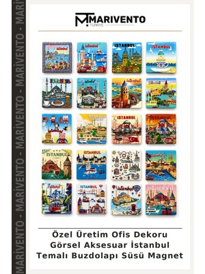 Özel Üretim Ofis Dekoru Görsel Aksesuar Istanbul Temalı Buzdolapı Süsü Magnet