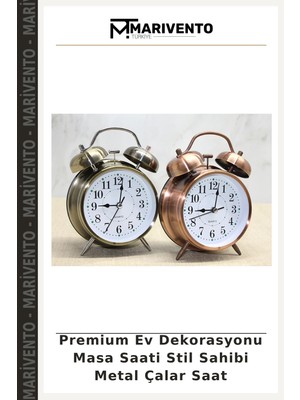 Premium Ev Dekorasyonu Masa Saati Stil Sahibi Metal Çalar Saat