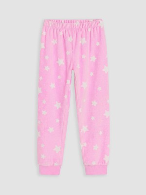 Lc Waikiki Yeni Sezon Pembe Desenli Kız Çocuk Polar Pijama Alt