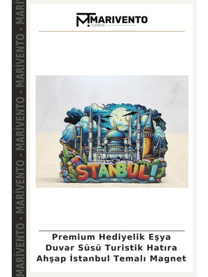 Premium Hediyelik Eşya Duvar Süsü Turistik Hatıra Ahşap Istanbul Temalı Magnet