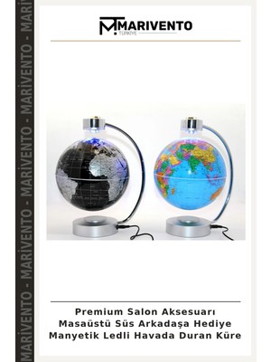 Premium Salon Aksesuarı Masaüstü Süs Arkadaşa Hediye Manyetik Ledli Havada Duran Küre