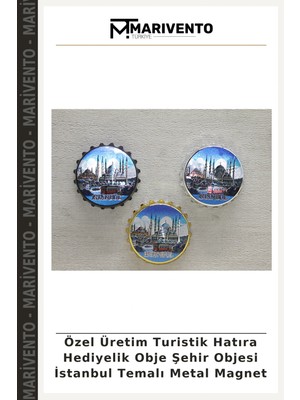 Özel Üretim Turistik Hatıra Hediyelik Obje Şehir Objesi Istanbul Temalı Metal Magnet