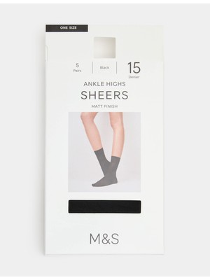 Marks & Spencer 5'li 15 Denye Mat Ince Soket Çorap Seti