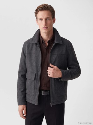 Lc Waikiki Yeni Sezon Gri Regular Fit Kürk Yaka Erkek Mont