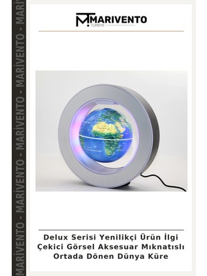 Delux Serisi Yenilikçi Ürün Ilgi Çekici Görsel Aksesuar Mıknatıslı Ortada Dönen Dünya Küre