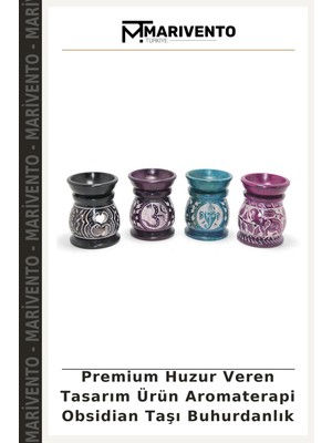 Premium Huzur Veren Tasarım Ürün Aromaterapi Obsidian Taşı Buhurdanlık