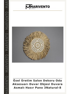 Özel Üretim Salon Dekoru Oda Aksesuarı Duvar Objesi Duvara Asmalı Hasır Pano 3natural-8
