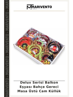 Delux Serisi Balkon Eşyası Bahçe Gereci Masa Üstü Cam Küllük