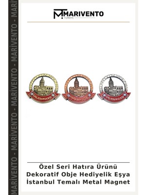 Özel Seri Hatıra Ürünü Dekoratif Obje Hediyelik Eşya Istanbul Temalı Metal Magnet