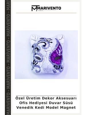 Özel Üretim Dekor Aksesuarı Ofis Hediyesi Duvar Süsü Venedik Kedi Model Magnet